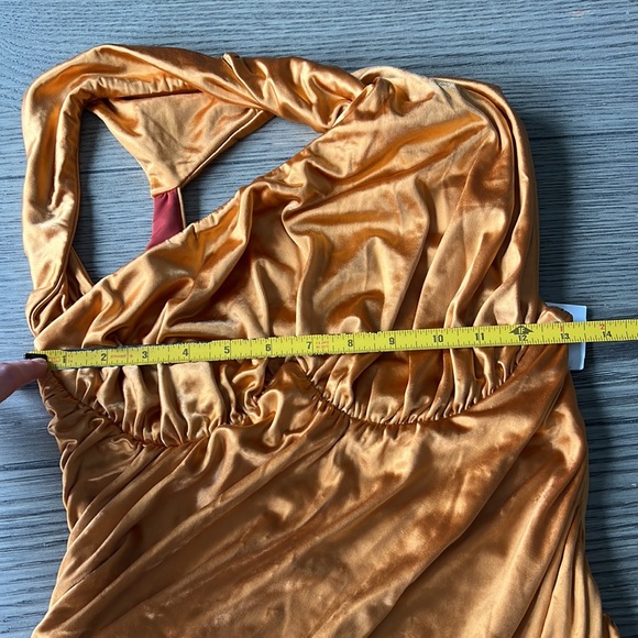 ISA BOULDER Sculpture Asymmetric Satin Swimsuit in Copper sz M 340$ - Picture 7 of 10